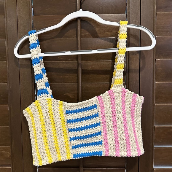 Zara Tops Colorful Knitted Zara Crop Top Poshmark